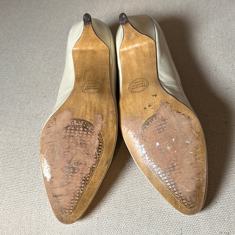 So Soft by 9.2.5 leather cream ivory low heel pumps size 7.5m - Picture 10 of 11